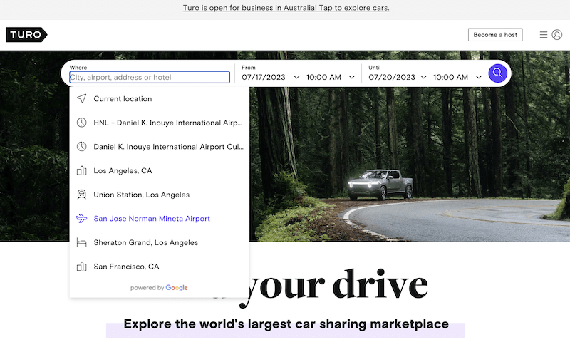 Turo official site image